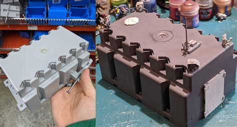 electrical boxes 40k terrain|Electrical switch box plus a few kitbashed gribblies .